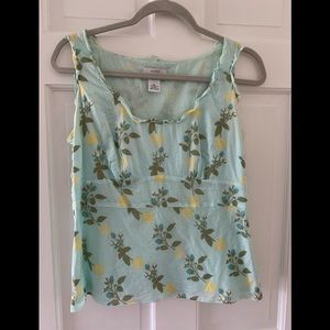 Loft Light blue floral lined sleeveless blouse.